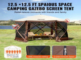 Pop Up Gazebo Tent, Pop-Up Screen Tent 6 Sided Canopy Sun Shelter with 6 Removable Privacy Wind V952-ZPSLTZS125X1X8KS1V0