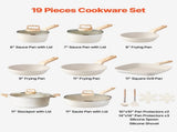 19 Piece Pots and Pans Set Nonstick, Granite Cookware Set, Induction Cookwares, Kitchen RV Cooking V952-LGTZLGTFLTCYHI1RRV0
