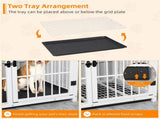 P&P Black Walnut XL Dog Crate with Wooden Furniture Style, 3-Door Entry and Slide Out Tray V767-P-XL171-XL-BK-A-G1