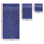 6 Pack Bath Towels Set Cotton Towel Navy TOWEL-6-ALL-BL