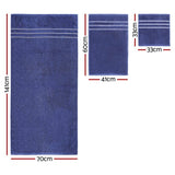 6 Pack Bath Towels Set Cotton Towel Navy TOWEL-6-ALL-BL