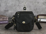 Retro Cowhide Multi-functional Waist Bag, Wear-resistant Poly-cotton Lining, Fits 8-inch Devices, V1232-FMPBB-002