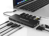 Simplecom CHN613 USB-C 13-in-1 Multiport Docking Station Dual HDMI VGA Triple Display USB 3.2 Gen V28-CHN613