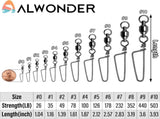 25-Pack Fishing Snap Swivels, High Strength Ball Bearing Swivel with Stainless Steel Coastlock V1259-DP01-A-1484