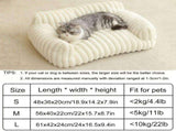 Cute pet cat sofa Standard S size - Puffy cat bed with high-quality soft velvet pile, indoor cat V1102-HECW-006