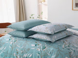 Soft Floral Leaf Comforter Set, King Size, Quilted Cozy Bedding with Pillowcases V745-MAB010938AJ3