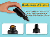 24 Pack,1oz Glass Dropper Bottle, Frosted Black Tincture Bottles with Dropper,Pretty Finish for All V1258-DP02-WO-946