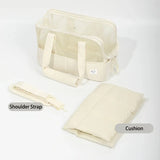 Cream Style Pet Tote Bag Breathable Mesh, Anti-Sag Base, L Size for Cats & Dogs, Detachable Strap, V1232-LXB-GG-001