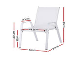 Gardeon 6PC Outdoor Dining Chairs Stackable Lounge Chair Patio Furniture White FF-STA-CHAIR-WH-X6