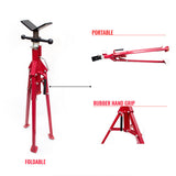 Folding Jack Stand 120cm Heavy Duty V Head Pipe Stand Adjustable Height 1.25 Ton V465-1607100