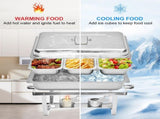 Alston 3LX3 Chafing Dish Set, Premium 410 Stainless Steel Buffet Warmer, Bain Marie Food Server with XFYA-BW-3T