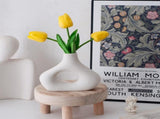 Ceramic Set of 2 Modern White Vases for Home Dcor V178-35712