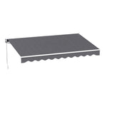Instahut Retractable Folding Arm Awning Manual Sunshade 3.5M X 2.5M Grey AWN-B-ARM-35X25-GREY