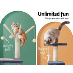 i.Pet Cat Tree 110cm Tower Scratching Post Scratcher Wood Condo House Bed Toys PET-CAT-FL025-GR