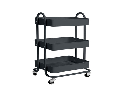 Levede 3 Tiers Kitchen Trolley Cart Grey HO0576-3-GY_NZ