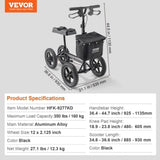 Folding Knee Scooter, Aluminum Steerable Knee Walker with Height-Adjustable Handlebar & Knee Pad, V952-XGZXQCQLBDJZ6X9I8V0