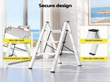 Giantz 3 Step Ladder Multi-Purpose Folding Aluminium Light Weight Platform LD-H-ALU-S1-3STEP