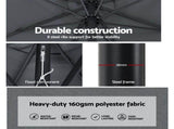 Instahut 3m Outdoor Umbrella Beach Pole Garden Patio Tilt Charcoal UMB-POLE-3-TIL-CO