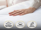 1000 Thread Count Cotton Rich Double Bed Sheet Set 4 Piece - White CVC-10DBL-WH