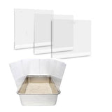 6X Cat Litter Box Pee , High Sided Litter Box Splash Guard, Seamless Urine Leakage Enclosure V1192-AZ-W-23124