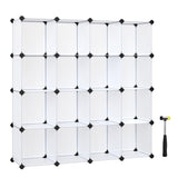 SONGMICS 16 Cube Storage Organizer Storage with Rubber Mallet White V227-8498402112000