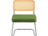 Rattan Chairs, Set of 2, Mid Century Modern Dining Chair, Upholstered Velvet Accent Chair with V952-TBYCYTERLS206AHX9V0