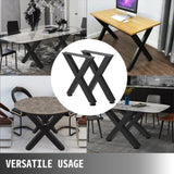 Set of 2 Steel Table Legs, 72cm Height 79cm Wide Dining Table Legs, Heavy Duty 7.9cm Square Box V952-ZT720X790MM000001V0