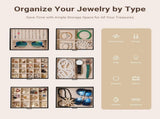 CARLA HOME 6-Layer Large Jewelry Box for Women with Drawers, Mirror, Lock, Necklace Hooks & Side LSB-36225