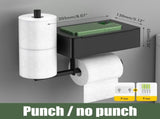 Toilet Paper Holder with Wet Wipe Box Wall Mounted Stainless Steel Paper Holder Toilet Roll Holder V1294-YM0716-10348691