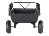 Garden Utility Trailer, 10 Cu. Ft 227 kg, ATV UTV Hauling Trailer, Tow Behind Poly Dump Cart with V952-HYTCHSSL10CUFU8JW001V0
