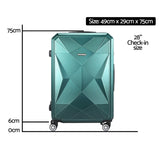 Wanderlite 28" 75cm Luggage Trolley Travel Suitcase Carry On Storage TSA Hardshell Atrovirens LUG-ABS-DM-28-AR