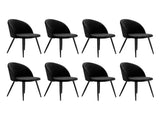 Levede 8x Dining Chairs Kitchen Cafe Black CH1037-2-BKX4