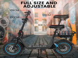 VALK Electric Scooter with Seat, 30km Range, AU Compliant, Disc brakes, 14" Tyres, for Adults, V219-TRNESCVAM6KA