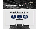 Wanderlite 3 Set Luggage 20-24-28 Inch Suitcase with TSA Lock Carry On Hard Shell Travel Luggage LUG-ABS-STR-3SET-BK