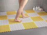 White And Yellow DIY Interlocking Non-Slip Floor Tiles - 12-Pack PVC Drainage Mat for Shower & V888-ELOSUNG36094