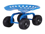 Gardeon Garden Seat 360 Swivel Rolling Adjustable Height Work Scooter Cart Wheels Heavy Duty 150kg GCT-ADJUST-360-BL