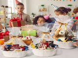 8 Pack Small Woven Basket with Gift Bags and Ribbons, All 12"x 8"x 5", Empty Decorative Chest Box, V1259-DP01-A-4569