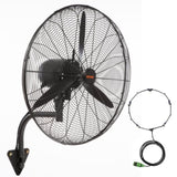 VEVOR Wall-Mount Misting Fan Oscillating Metal Fan 61.6 cm 3 Speed Waterproof V952-GYBGSFSYCSS24BCVOV3