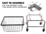 Wire Laundry Cart Wire Laundry Basket 4.5 Bushel Heavy Duty w/ 5'' Wheels V952-XYCDG200F-D000001V0