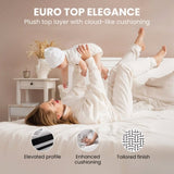 KINGSTON SLUMBER Luxury 34cm King Mattress, Medium Firm, Euro Top, 5-Zone Pocket Spring Foam V219-BEDMATKSMD5A