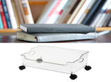 Wheeled Storage Containers Plastic Transparent Under Desk Book Storage Box with Roller for School V1294-YM0706-3117230131811