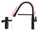 Matt Black Kitchen Sink Basin Mixer 360 Swivel Faucet Tap Pull Out Spout WELS V1233-KRD506B