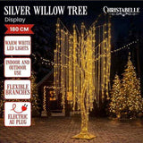 Christabelle Silver Willow Tree 180cm Christmas Display Warm White LED Lights Flexible Branches 112_MHA618