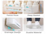 Plastic Shower Caddy Suction Cup Shower Organizer Basket Bath Shelf, Strong Suction Power Bathroom V1370-AZ4-05860