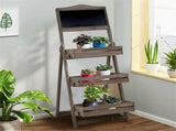 3 Tier Rustic Wood Plant Stand 38CM Corner Shelf V178-66757