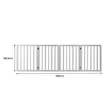 Wooden Pet Gate Dog Fence Retractable White 600x 3MM PT1060-4-WH