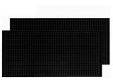 2 Pcs Bar Service Mat Black Waterproof Heat Insulating PVC Bar Countertop Spill Mat 45x30x1cm V1294-YM0512-3118220290311