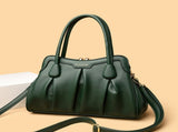 Green Women's Premium Wear-Resistant Leather Shoulder Bag - Vintage Frame Kiss-Lock Handbag & V888-ELOSUNG42968