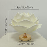 Dimmable Rose Shape Table Lamp - Romantic Floral Ambient Light with Metal Base for Bedroom, Living V1107-124-29620-PNK