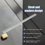 1000mm Bathroom Shower Stainless Steel Grate Drain w/Centre outlet Floor Waste Square Pattern V63-832821